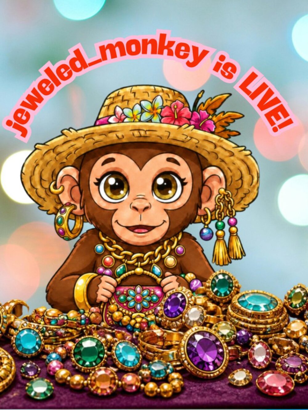 Like This Listing to be Notified when jeweled_monkey is Going Live!